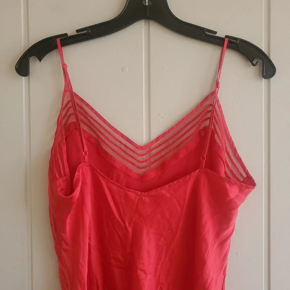 VTG Victoria's Secret LingerieLarge 100% Silk Red Babydoll Slip Dress …